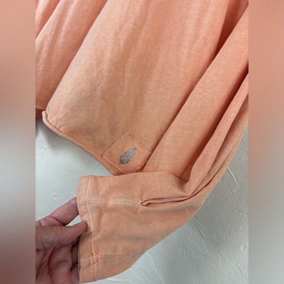 FREE PEOPLE MOVEMENT Orange Cropped Top Long Sleeve Shirt Inspire Tee Crew Neck - Picture 11 of 16